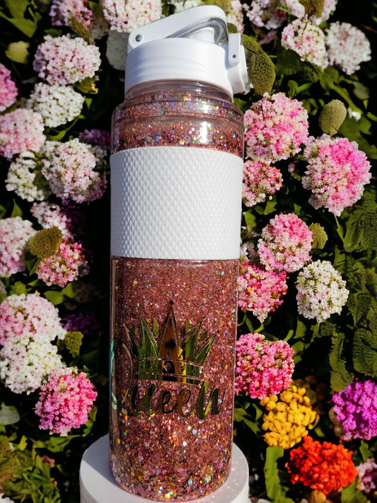 Ready to ship 32oz Snowglobe water bottle